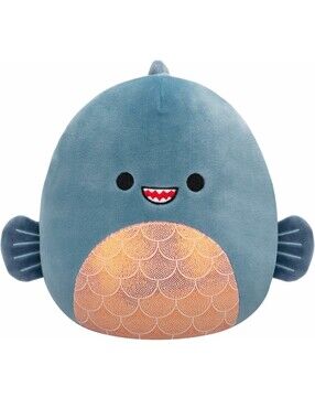 Kids Kurtz The Blue Piranha 8" Squishmallow Plush BRAND NEW WITH TAGS